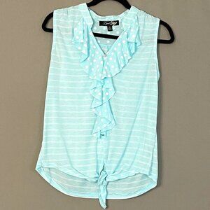 Zena, Size M, Ruffle Top, Polka dots